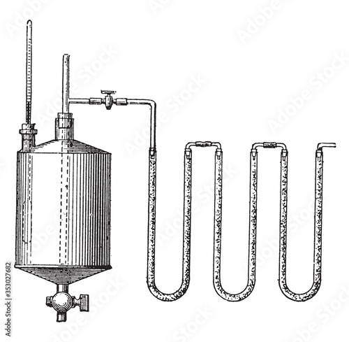 Chemical hygrometer, vintage illustration.