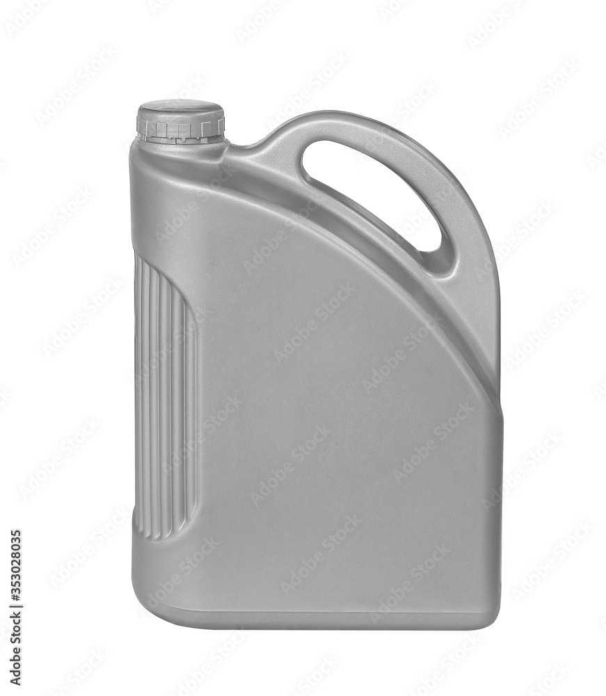 Grey plastic gallon container Isolated on white background with clipping path included. Grey plastic gallon container Isolated on white background with clipping path included.