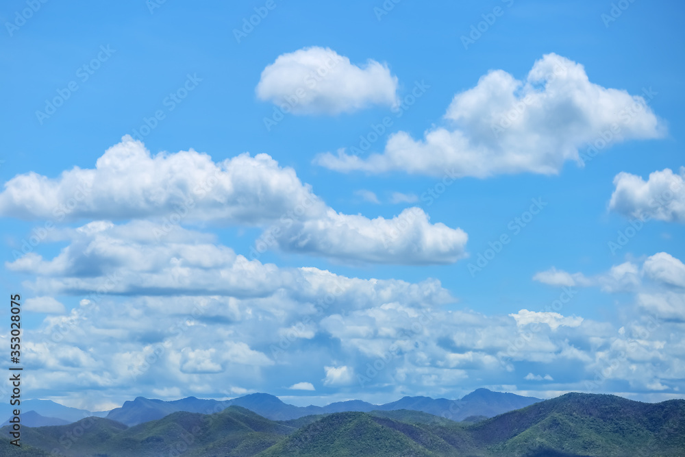 landscape sky clouds and mountain view nature background