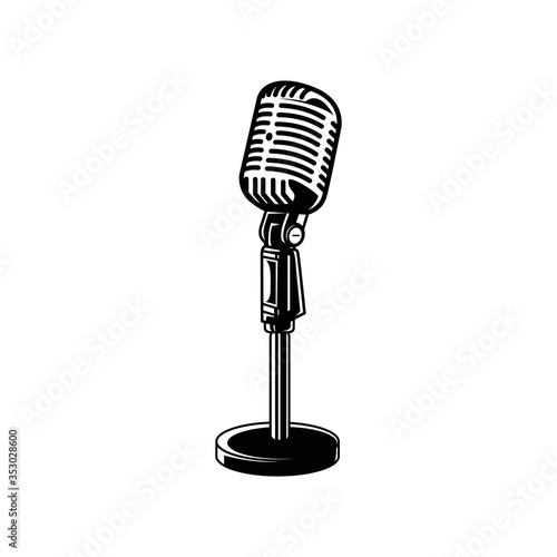 vintage microphone isolated on white