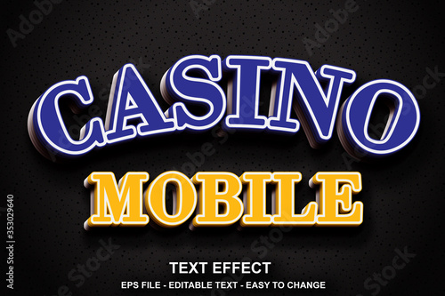 Editable text effect casino mobile style