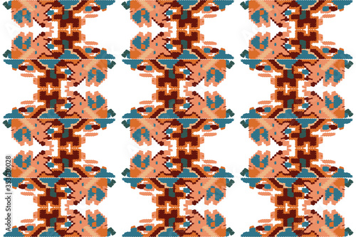 Drapery curves pagan tripe seamless pattern. Indian old surface background. Vector ornament