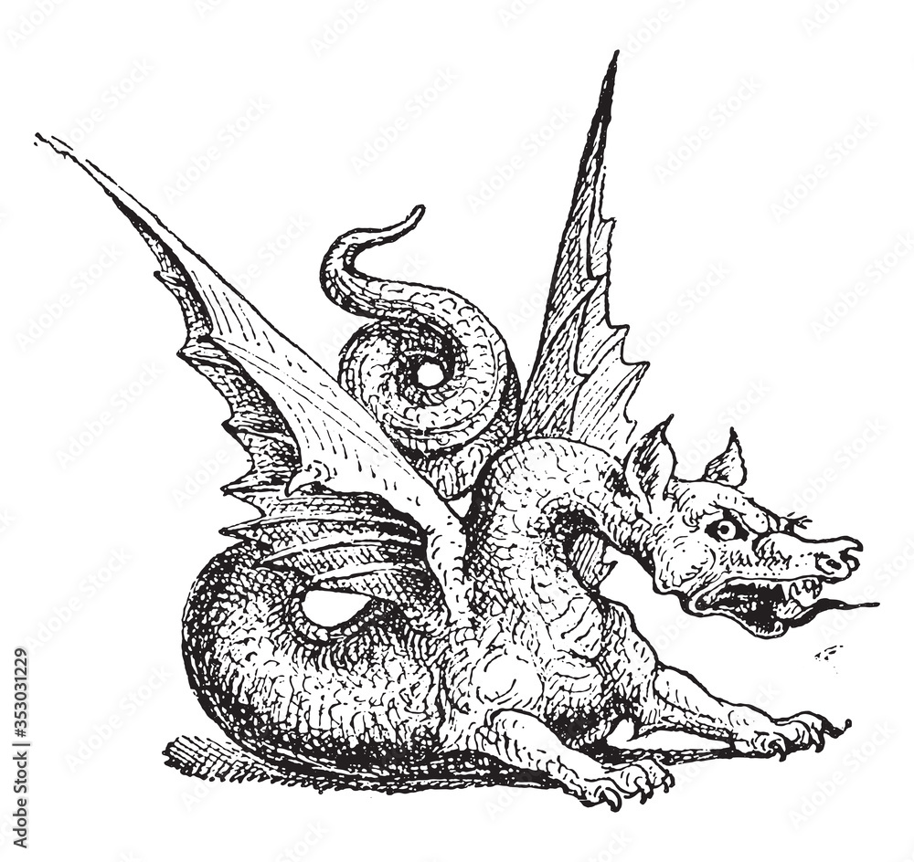 Φωτογραφία Citrus Dragon (Mythology), vintage illustration.
