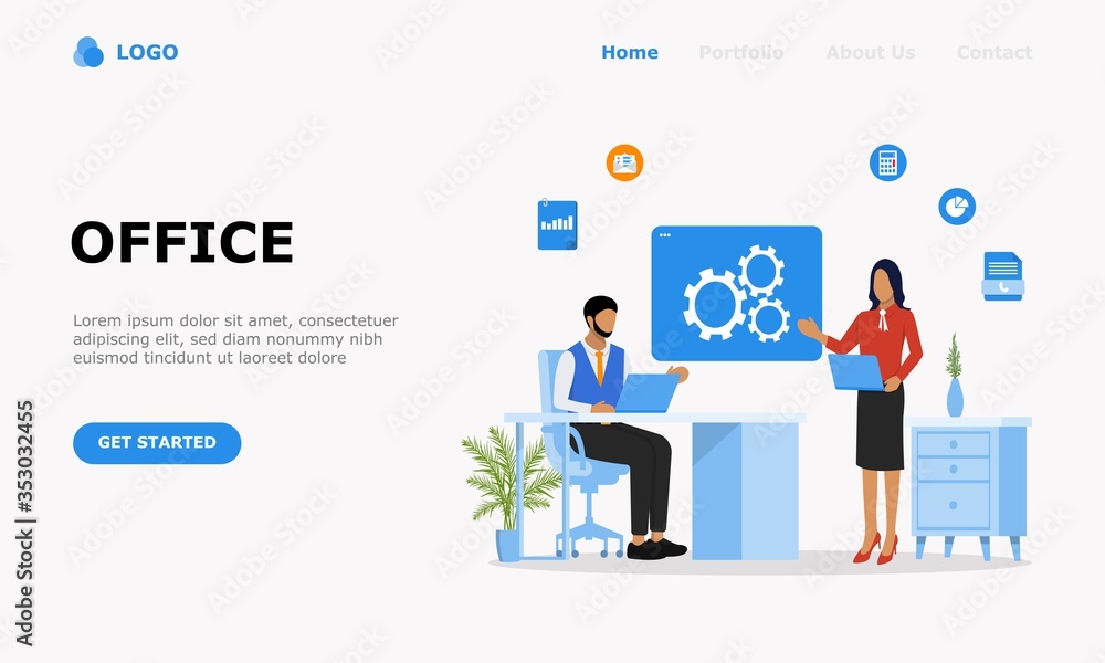 People in open space office Vector Illustration Concept , Suitable for web landing page, ui, mobile app, editorial design, flyer, banner, and other related occasion People in open space office Vector Illustration Concept , Suitable for web landing page, ui, mobile app, editorial design, flyer, banner, and other related occasion