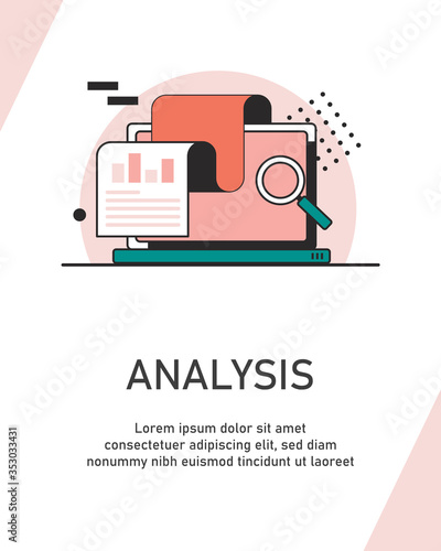 Analysis,Search investment,Financial investment and management,flat design icon vector illustration