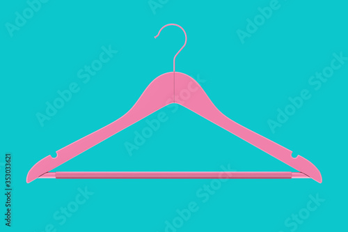 Premium Natural Finish Pinkn Hangers with Non Slip Bar in Duotone Style. 3d Rendering photo