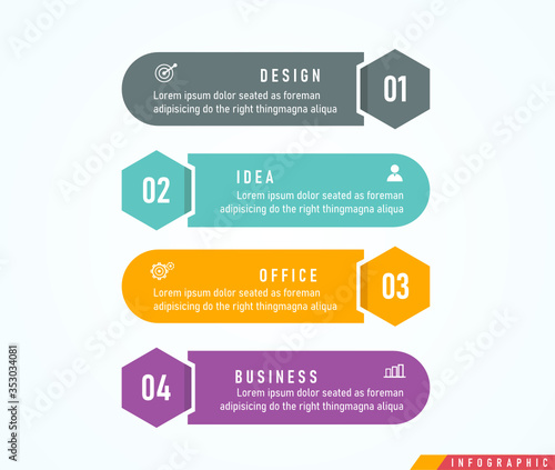 Infographic vector illustration Can be used for process, presentations, layout, banner,info graph. There are 4 steps or layers. 
