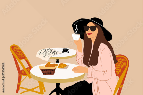 Woman at the french cafe