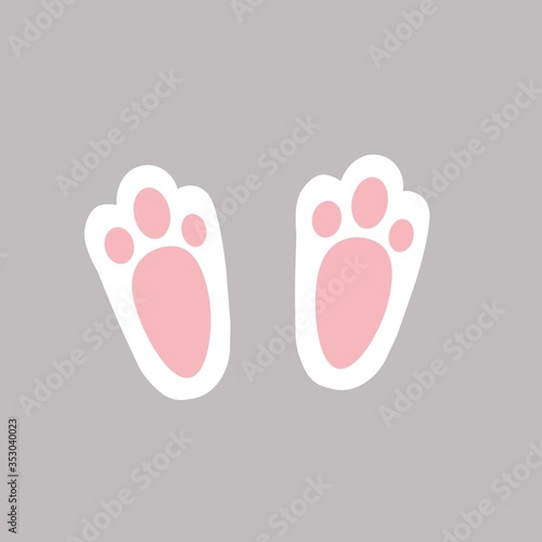 bunny foot print illustration, easter bunny, rabbit foot vector