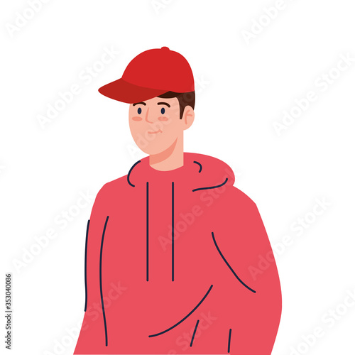 young man on white background vector illustration design