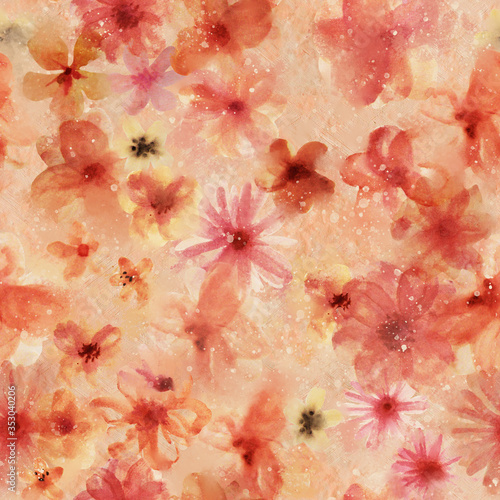 floral seamless pattern. watercolor painting. for textiles, wallpaper, fabric, wrapping paper