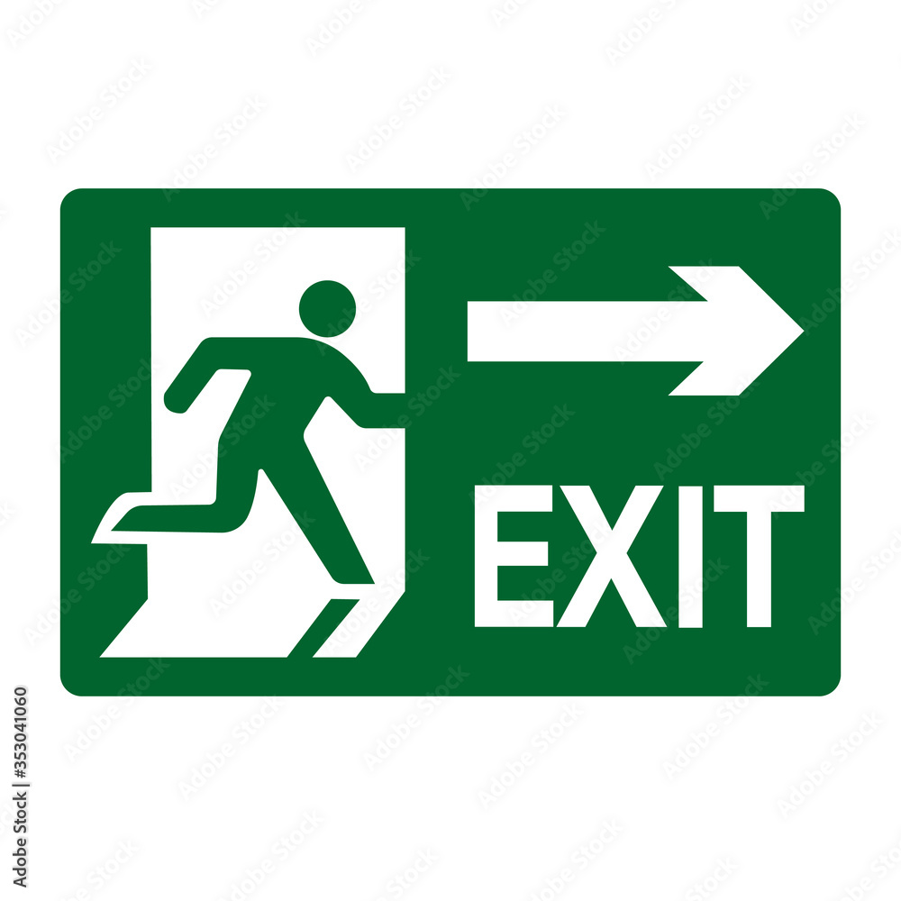 Exit Green Symbol Sign, Vector Illustration, Isolate On White Background Label. EPS10 Exit Green Symbol Sign, Vector Illustration, Isolate On White Background Label. EPS10
