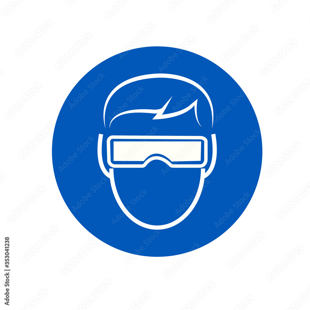 Wear Goggle Symbols, Vector Illustration, Isolate On White Background Icon. EPS10 Wear Goggle Symbols, Vector Illustration, Isolate On White Background Icon. EPS10