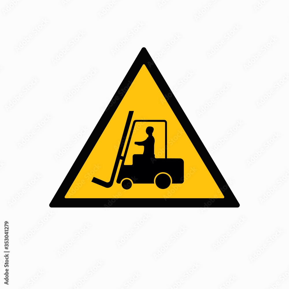 Beware Forklift Symbol Sign,Vector Illustration, Isolate On White Background Label. EPS10. Beware Forklift Symbol Sign,Vector Illustration, Isolate On White Background Label. EPS10.
