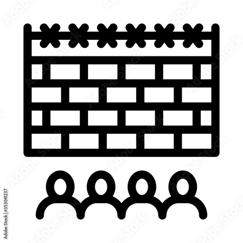 banned people behind fence icon vector. banned people behind fence sign. isolated contour symbol illustration
