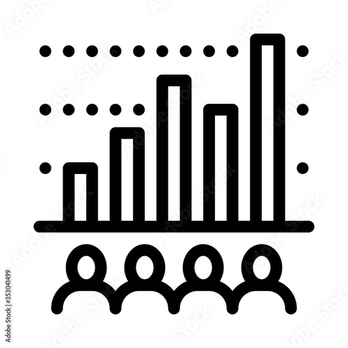 tourist bar graph icon vector. tourist bar graph sign. isolated contour symbol illustration