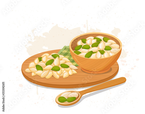 pumpkin seeds vector illustration 