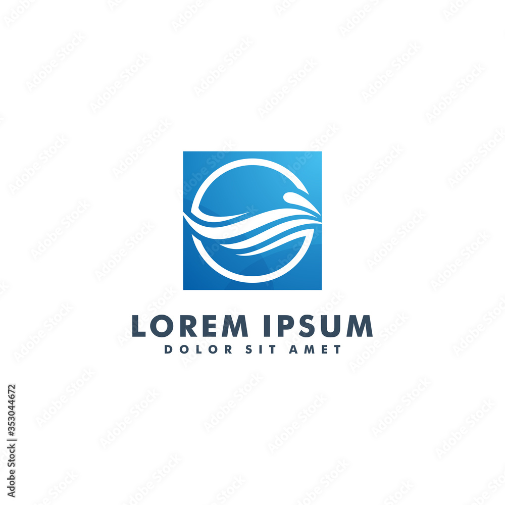 Water wave logo template design vector Water wave logo template design vector