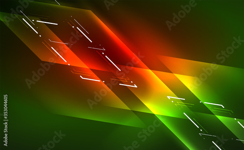 Dynamic neon shiny abstract background. Trendy abstract layout template for business or technology presentation, internet poster or web brochure cover, wallpaper