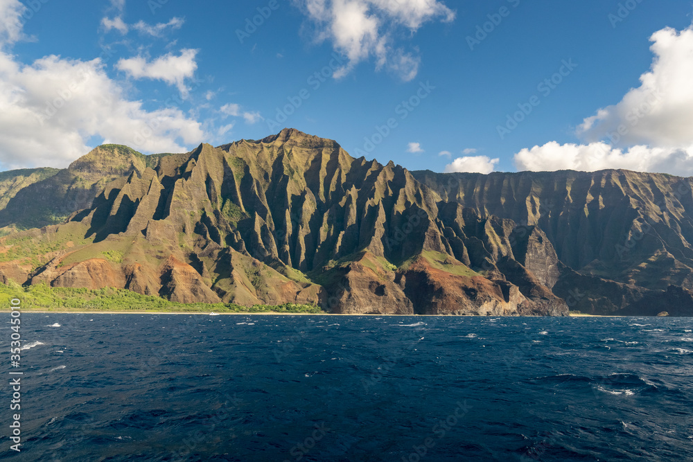 Na Pali coast, kauai, hawaii, as seen from a boat