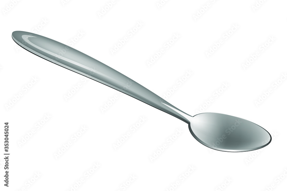 Vector illustration spoon drawing 3D Vector illustration spoon drawing 3D