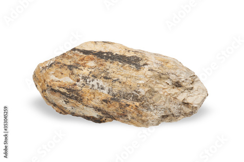 .Spodumene mineral isolated on white background