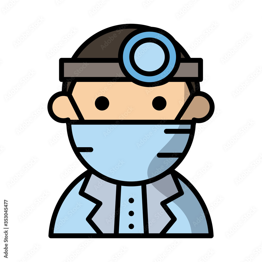 doctor wearing medical mask fill style icon doctor wearing medical mask fill style icon