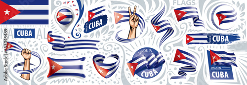 Vector set of the national flag of Cuba in various creative designs