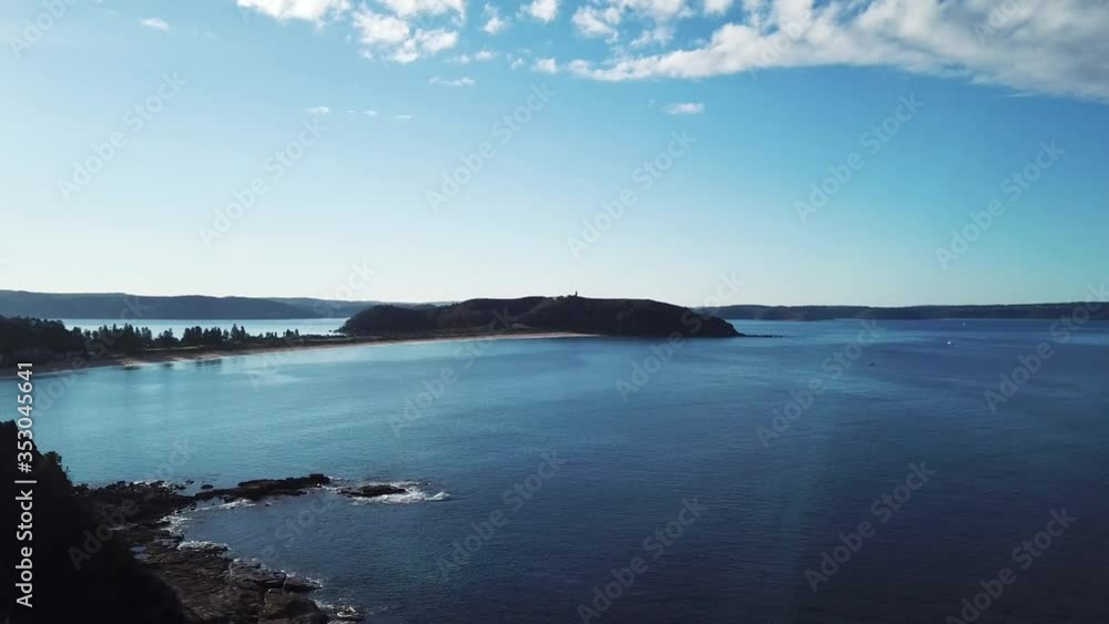 Flying over Palm Beach and Barrenjoey Lighthouse Sydney Australia Flying over Palm Beach and Barrenjoey Lighthouse Sydney Australia