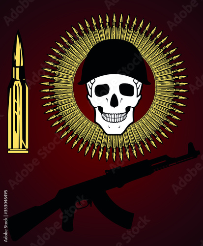 skull bullets and shot gun