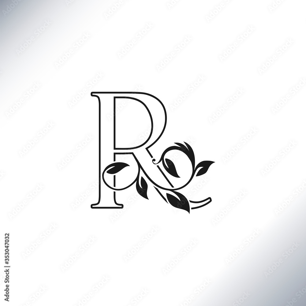 Outline Logo R Letter Logo Icon design template, vintage luxury rustic, ornate style for business initial or identity Outline Logo R Letter Logo Icon design template, vintage luxury rustic, ornate style for business initial or identity