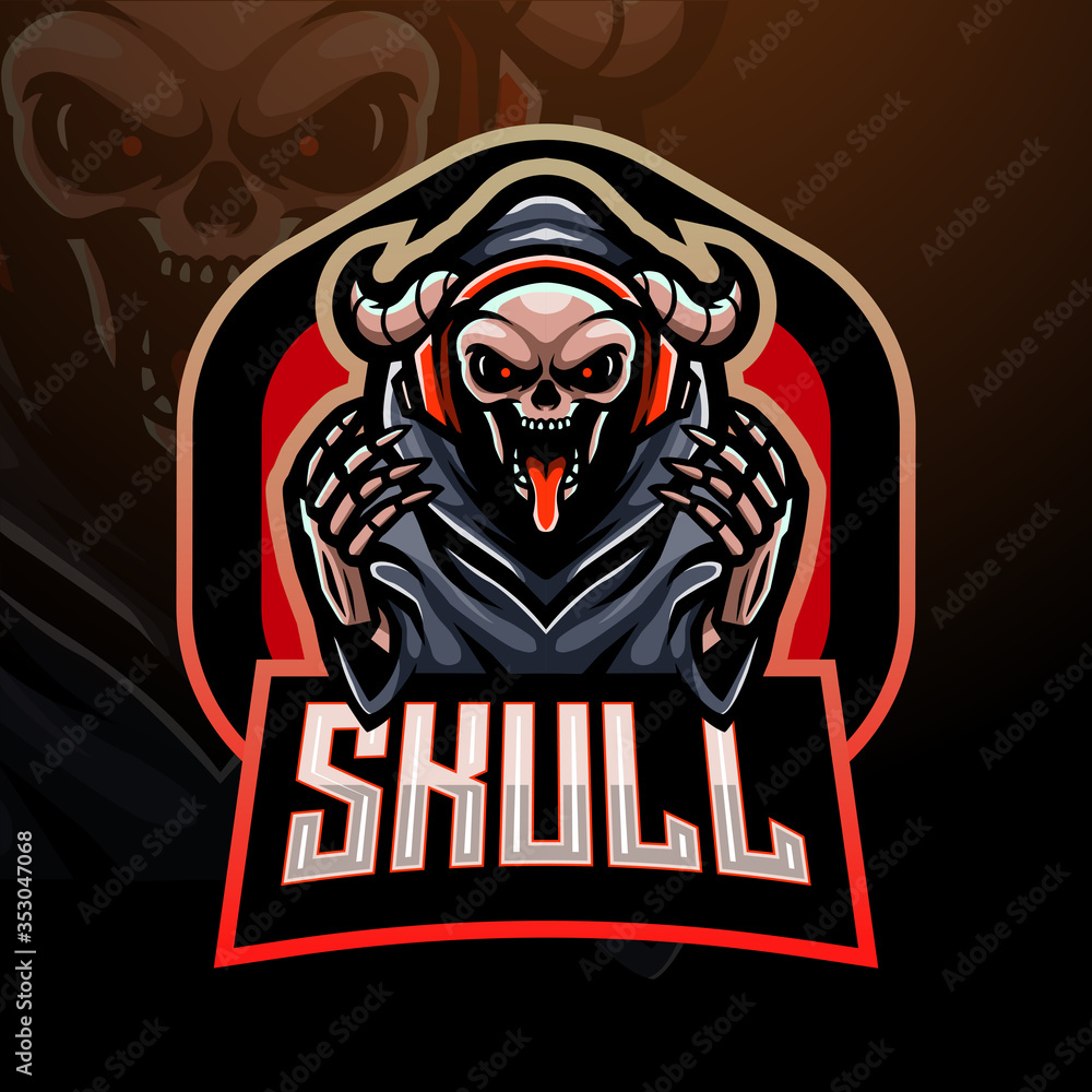 Skull gaming esport logo mascot design