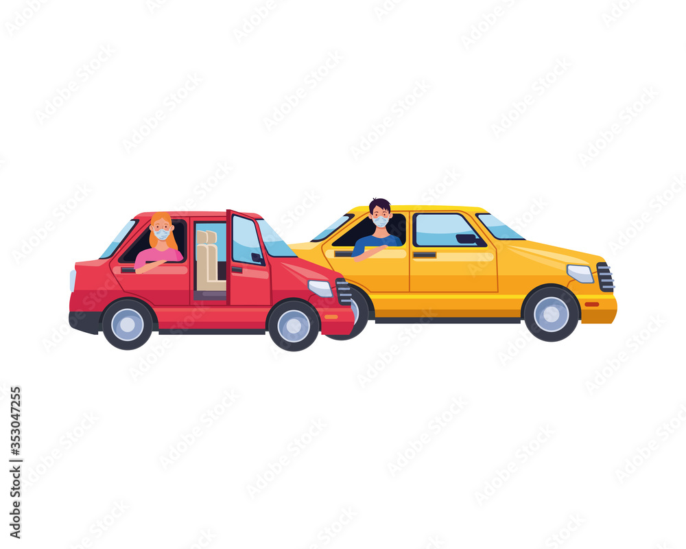 people using medical masks in transport vehicles people using medical masks in transport vehicles