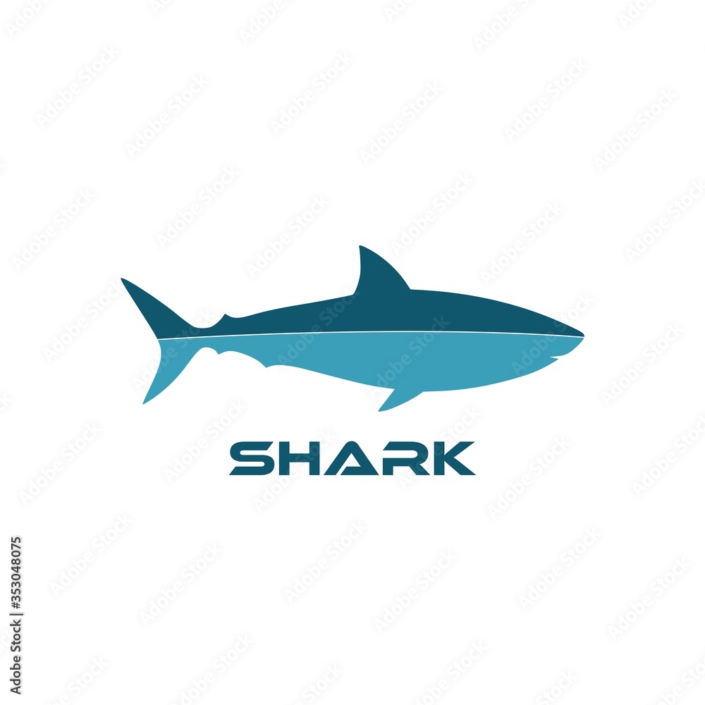 Fototapeta premium Sea fish of shark icon isolated on white background