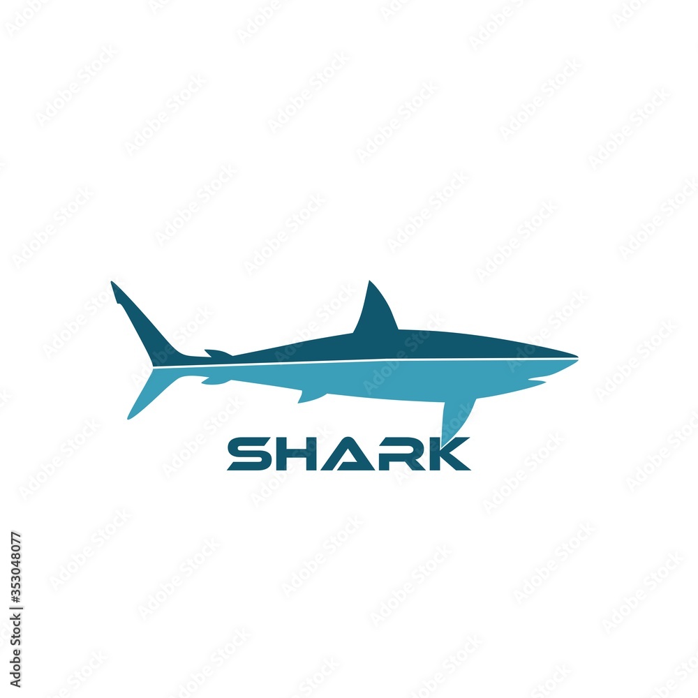 Obraz premium Sea fish of shark icon isolated on white background
