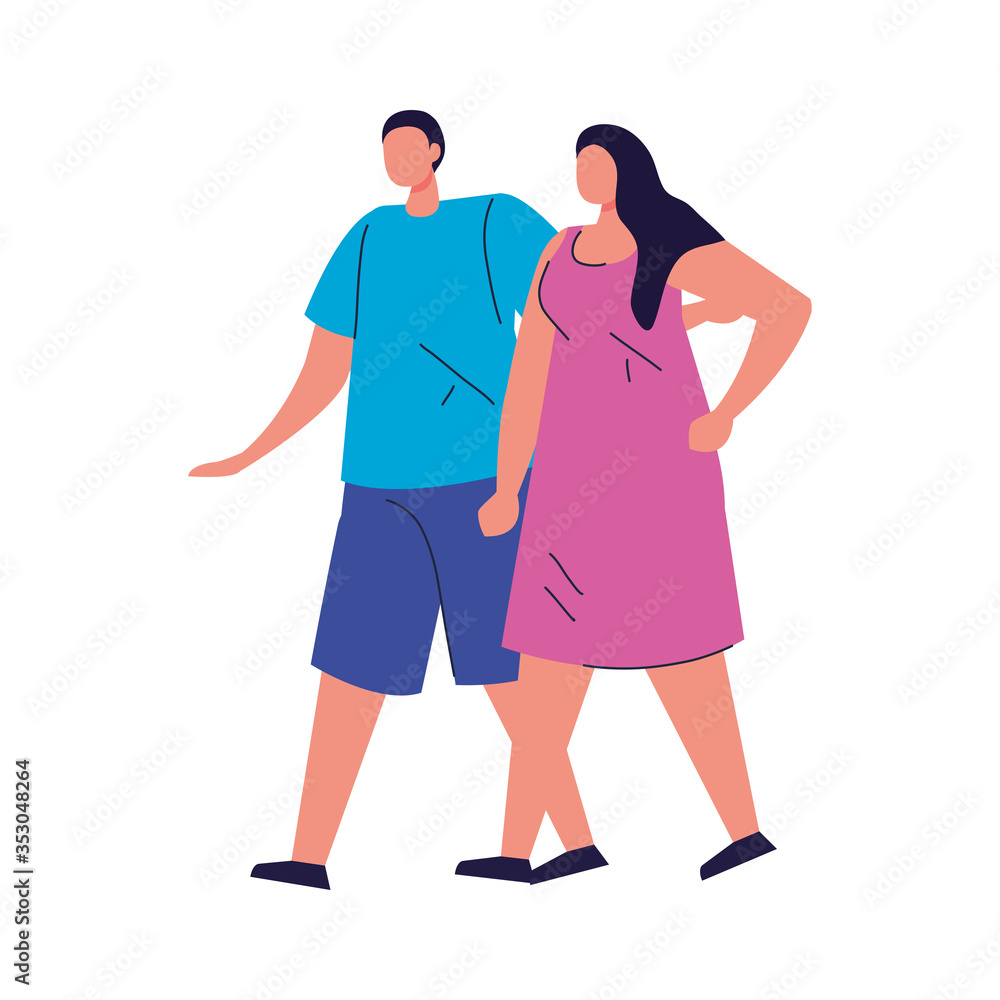 couple in love faceless, adorable couple, woman and man happy on white background vector illustration design couple in love faceless, adorable couple, woman and man happy on white background vector illustration design
