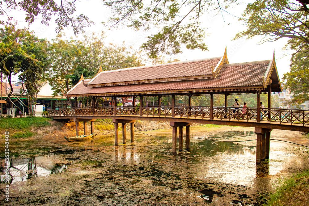 Obraz premium A beautiful view of Siem Reap city at Cambodia.