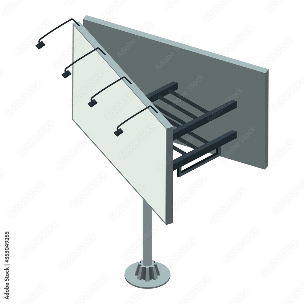 Commercial billboard icon. Isometric of commercial billboard vector icon for web design isolated on white background Commercial billboard icon. Isometric of commercial billboard vector icon for web design isolated on white background