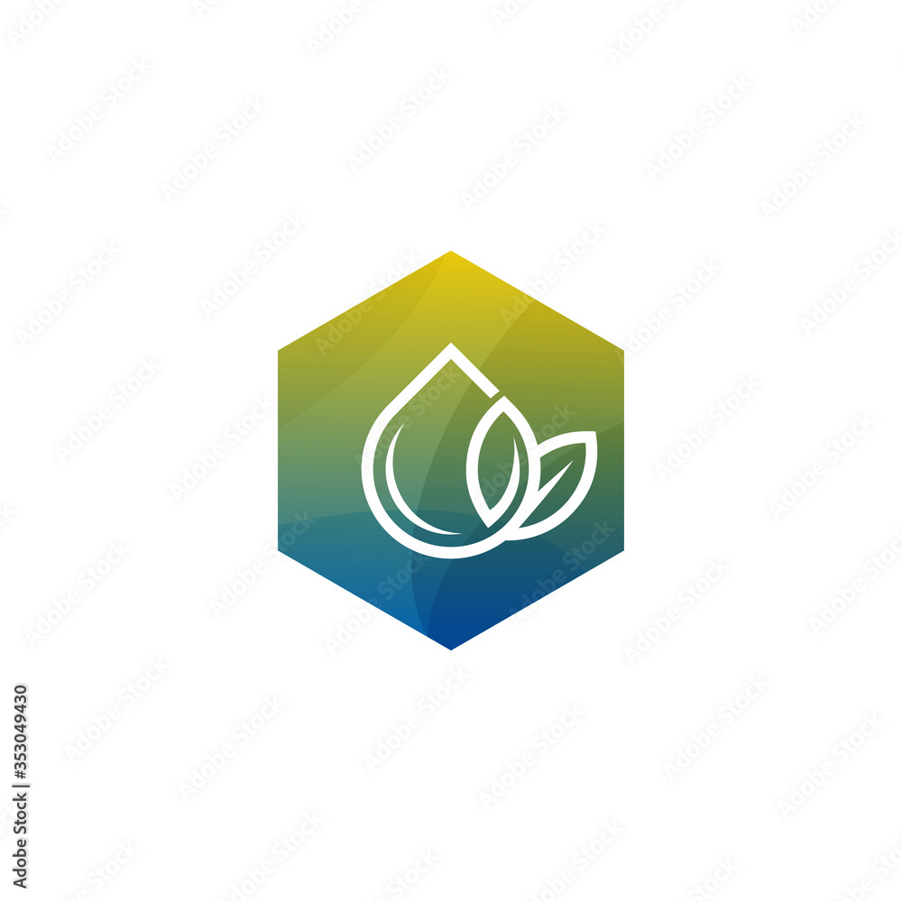 water drop logo icon, eco leaf design - vector water drop logo icon, eco leaf design - vector