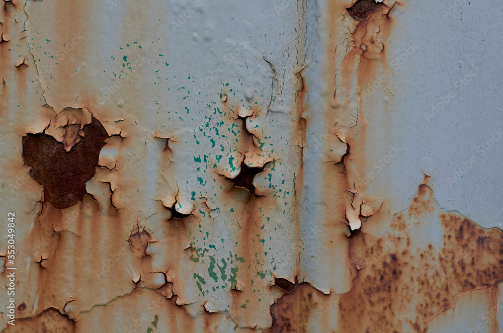 grey paint and rust on the surface texture background