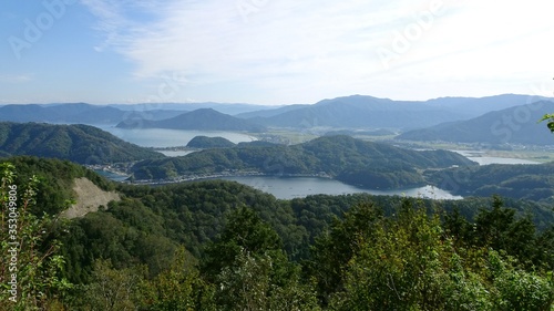 山と湖が見える絶景／Mihama-cho Fukui Prefecture, Japan