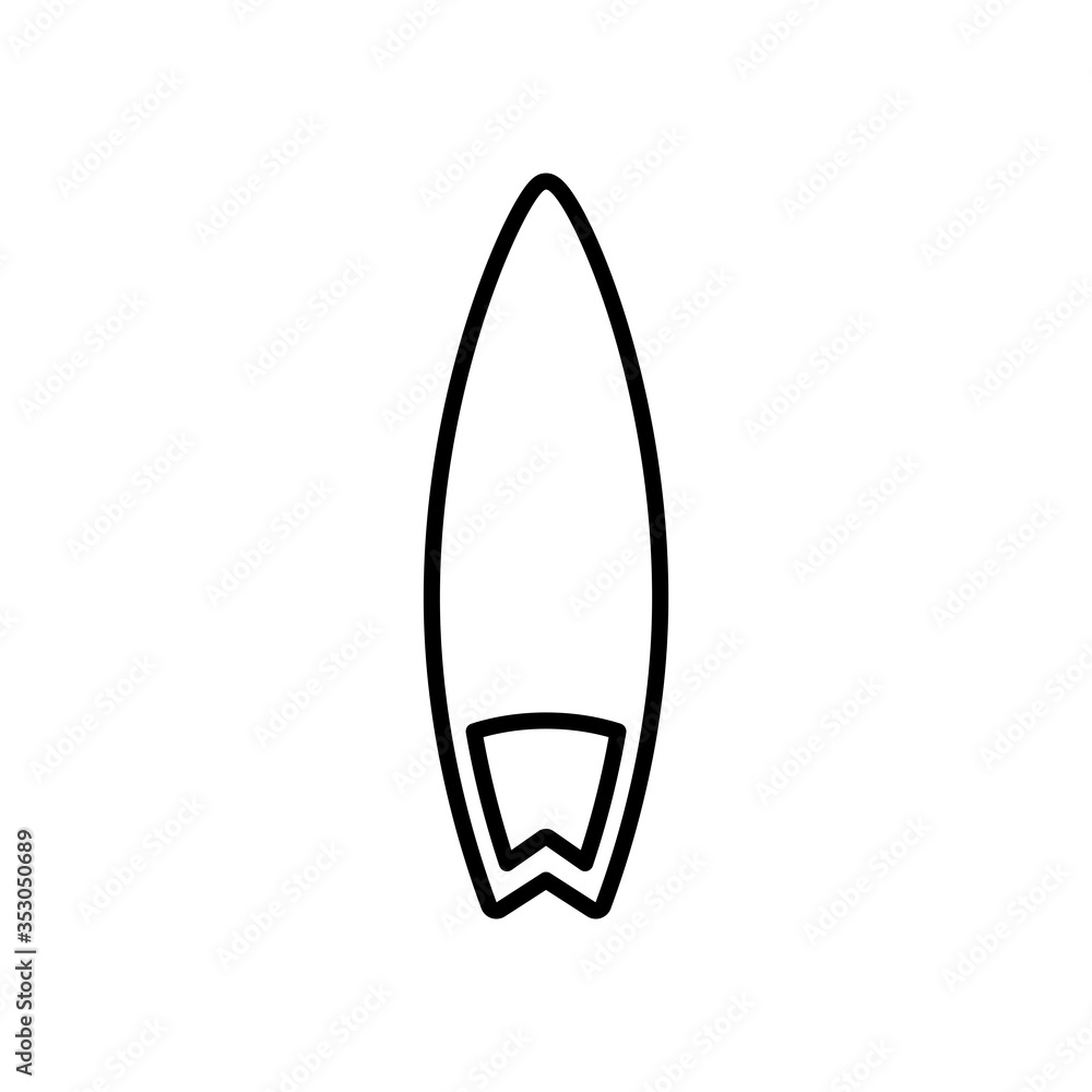 Surfboard line icon. Design template vector Surfboard line icon. Design template vector