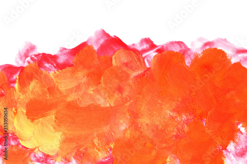 Abstract watercolor red and orange on white background Color splash on paper It was drawn by hand