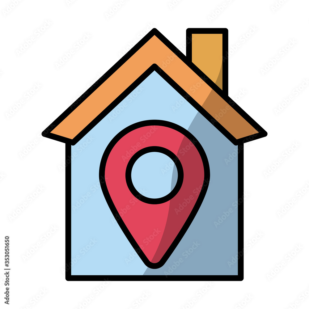 house with pin location fill style house with pin location fill style