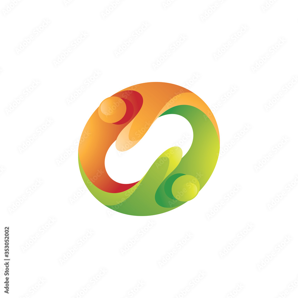Abstract Gradient Human People Shape, Teamwork Group Unity Logo Design Abstract Gradient Human People Shape, Teamwork Group Unity Logo Design