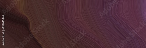 beautiful horizontal banner with very dark magenta, very dark pink and old mauve color. curvy background illustration
