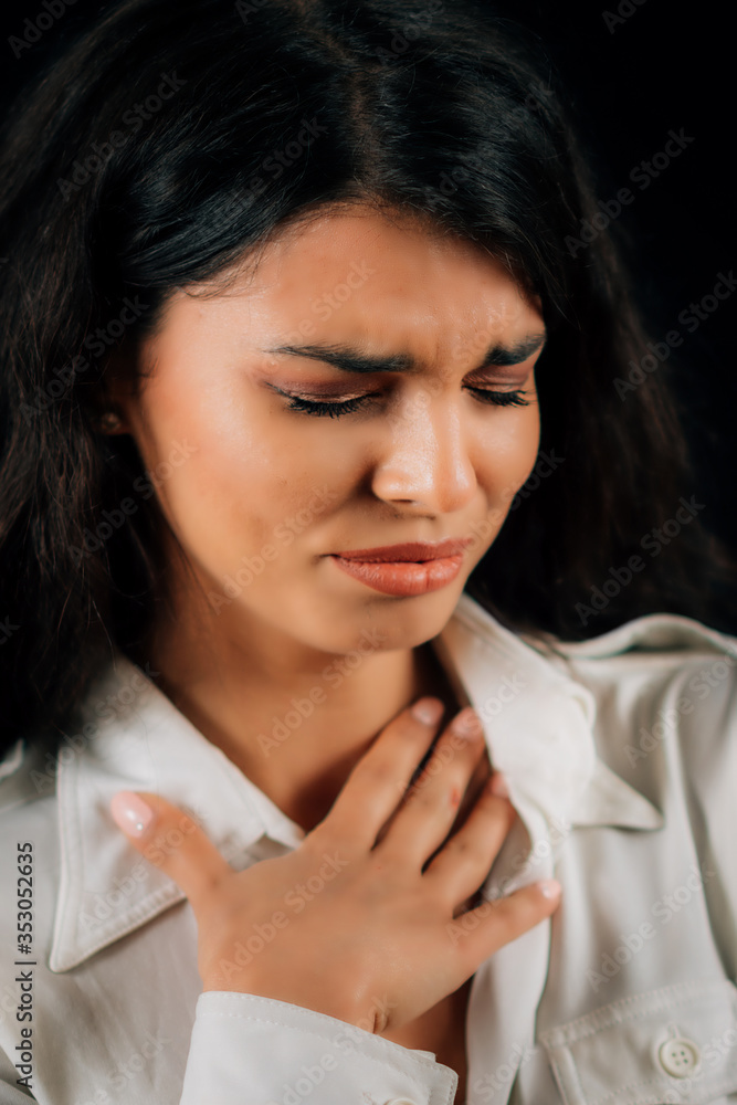 Beautiful Young Woman with Anxiety, Expressing Negative Emotions Beautiful Young Woman with Anxiety, Expressing Negative Emotions
