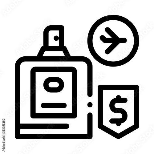 cosmetics in duty free icon vector. cosmetics in duty free sign. isolated contour symbol illustration