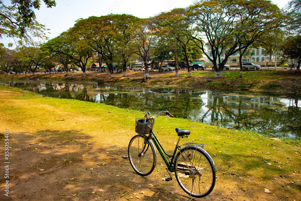 Fototapeta premium A beautiful view of Siem Reap city at Cambodia.