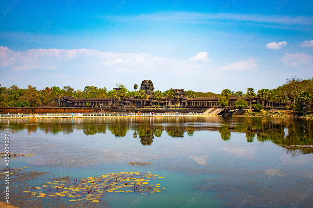 A beautiful view of Angkor Wat temple at Siem Reap, Cambodia. A beautiful view of Angkor Wat temple at Siem Reap, Cambodia.